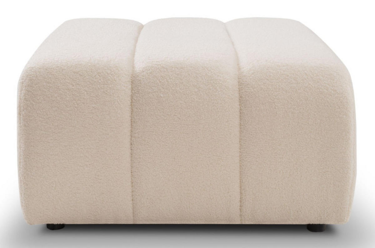 POUF Creme ALOO Gepolstert Boucle Lambi - Beige, Textil (82/41/75cm) - Sepro Meble