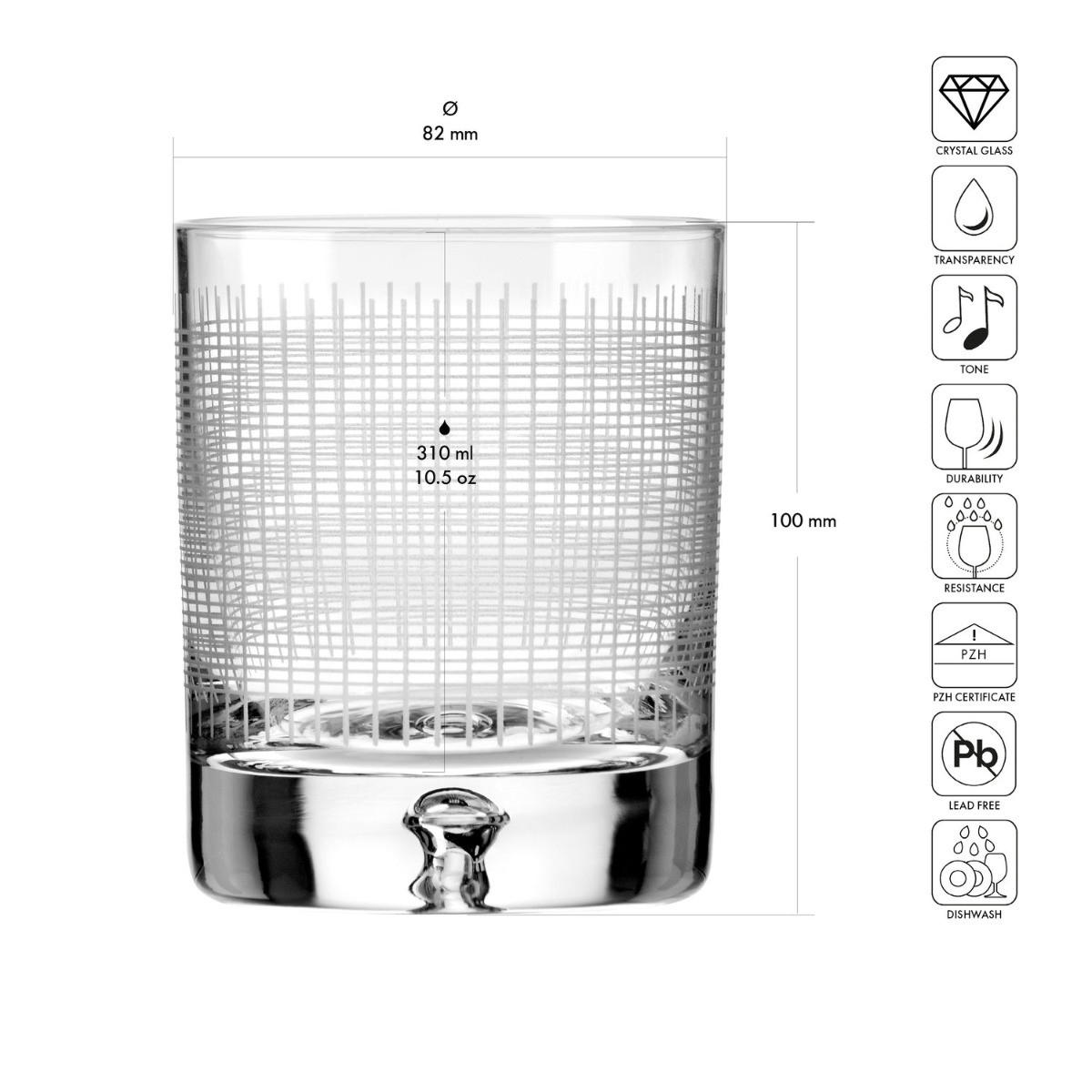 WHISKYGLÄSER SAGA MESH, 6ER-SET, 310 ML - Transparent, Glas (0.31L) - Krosno Glass