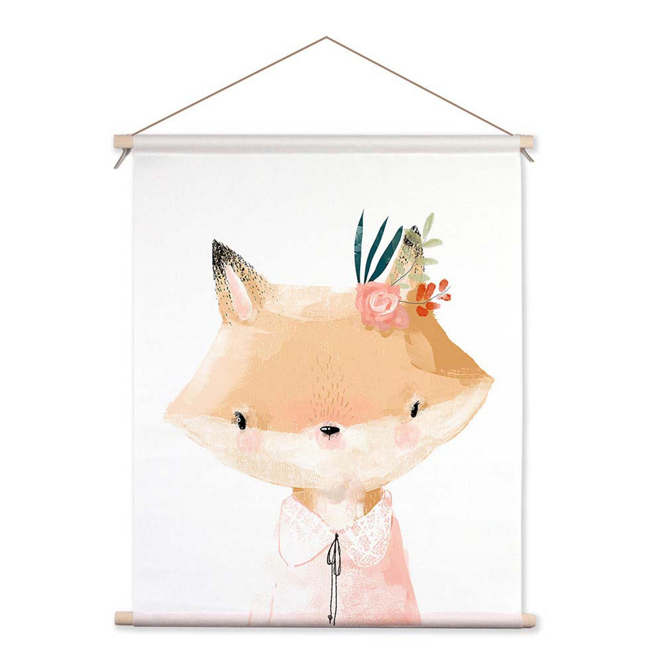 POSTER aus Stoff 40x50 cm Bild Kinderzimmer Fuchs - Beige, Textil (40/50/2cm) - artissimo