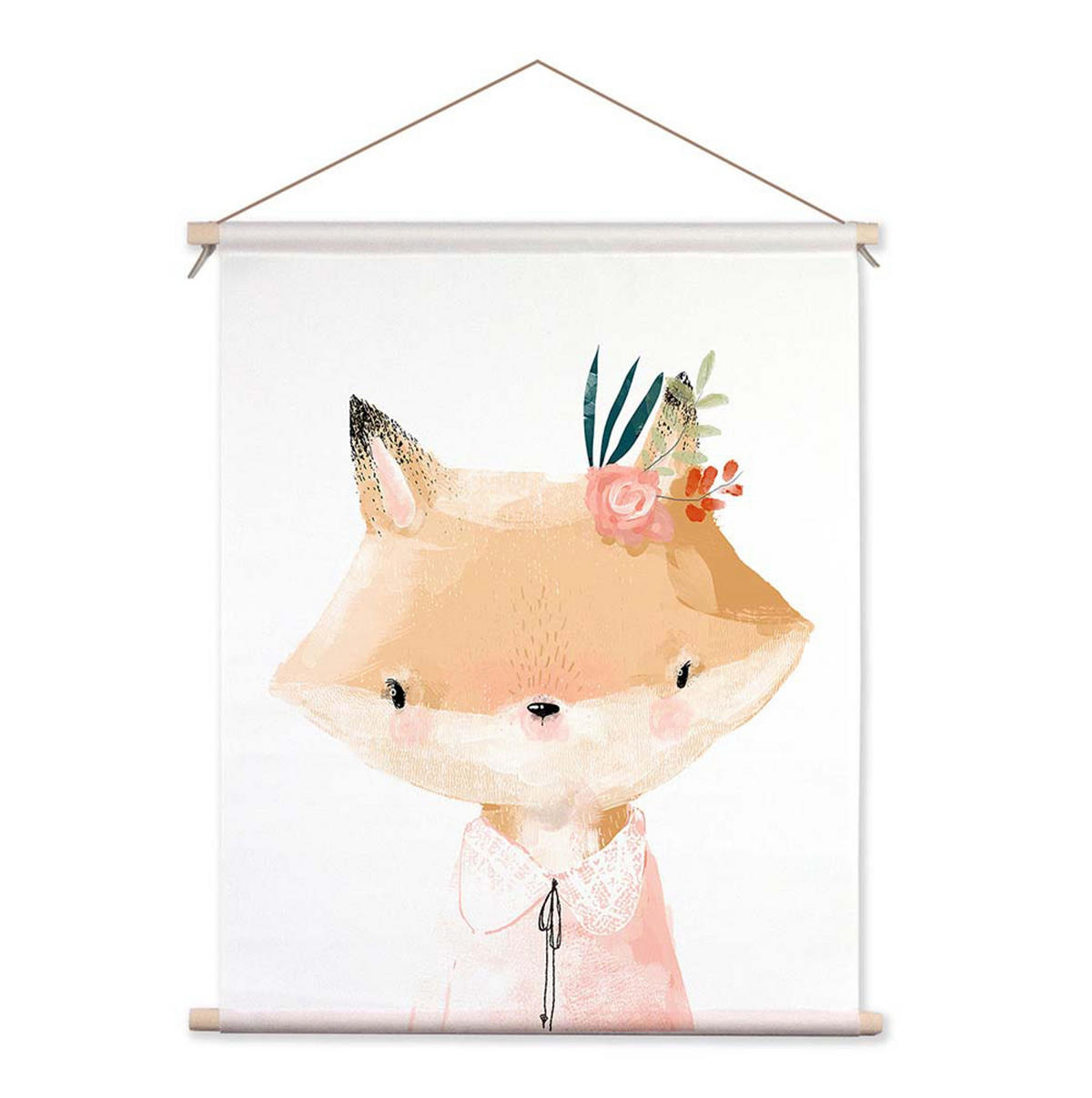 POSTER aus Stoff 40x50 cm Bild Kinderzimmer Fuchs - Beige, Textil (40/50/2cm) - artissimo
