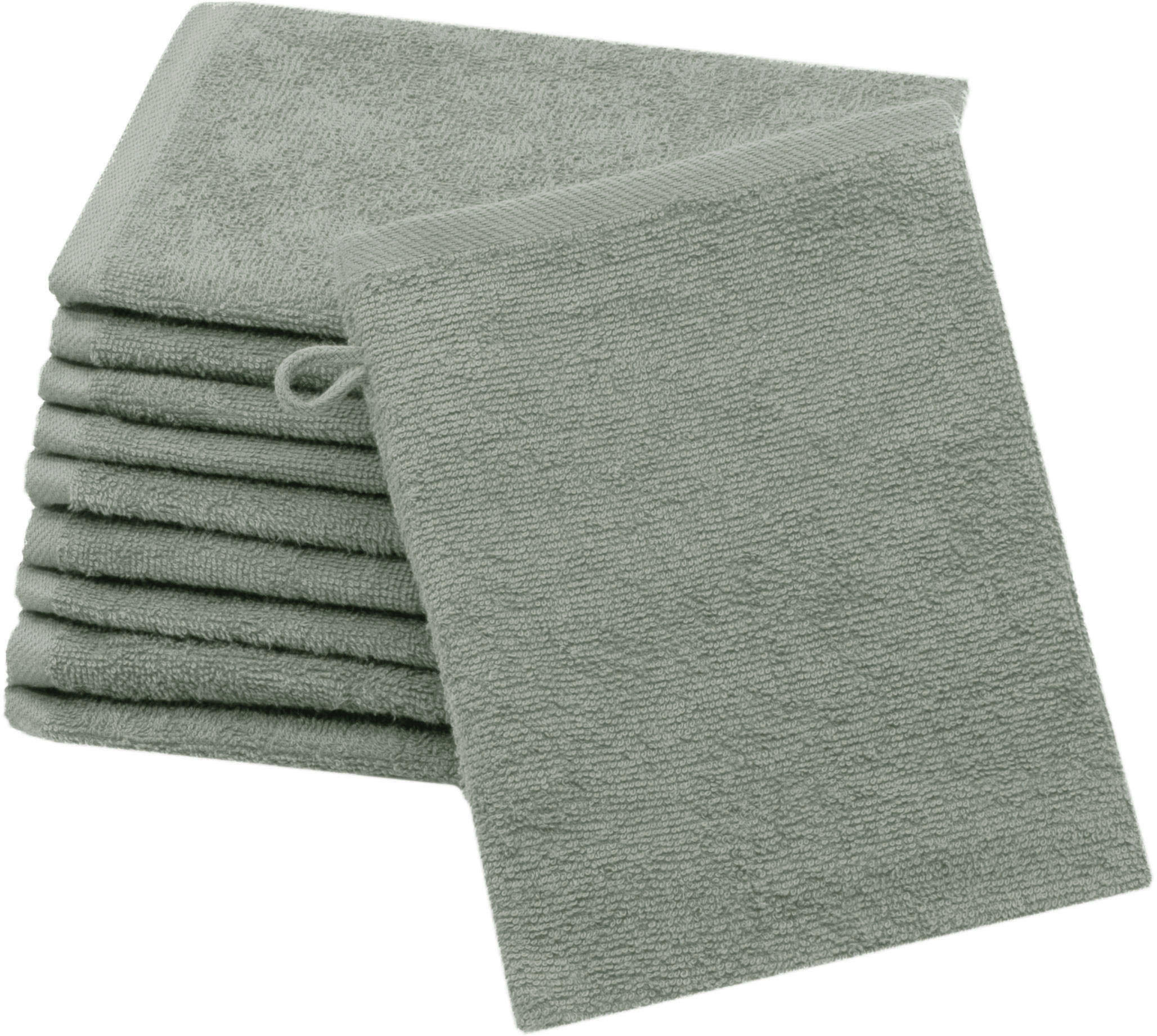 WASCHHANDSCHUH, 10er-Set, 16x21 cm, 100% Baumwolle, Grau - Hellgrau, Textil (16/21cm) - Zollner