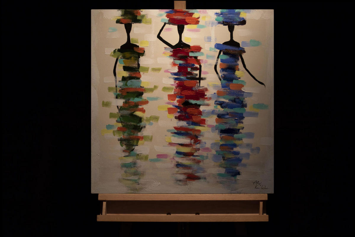 ACRYLBILD HANDGEMALT 60/60 cm - Beige, Holz/Textil (60/60cm) - KUNSTLOFT