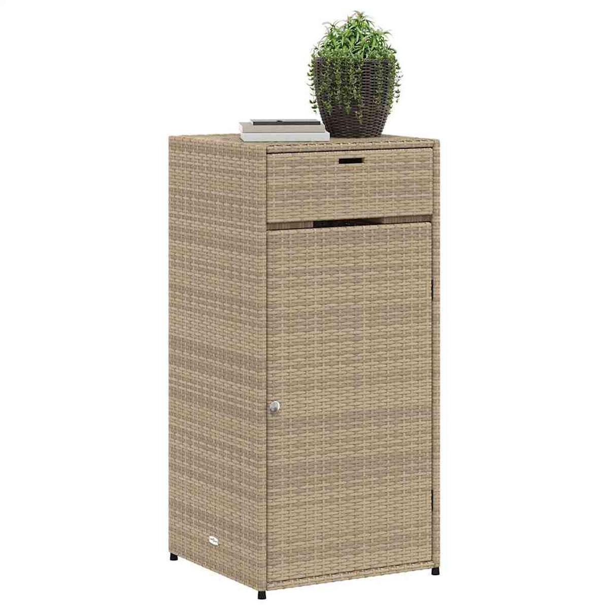 GARTENSCHRANK Beige 55/55/111 Cm Poly Rattan - Beige, Kunststoff (55/111/55cm) - vidaXL