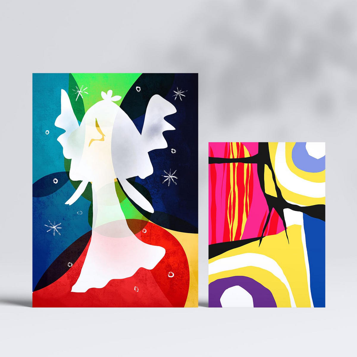 POSTER Set Mit 6 Flügel Des Friedens In Farbenfrohe Zusammenfassungen A3 & A4 Rahmenlos - Klar, Papier (29/3cm) - Nacnic