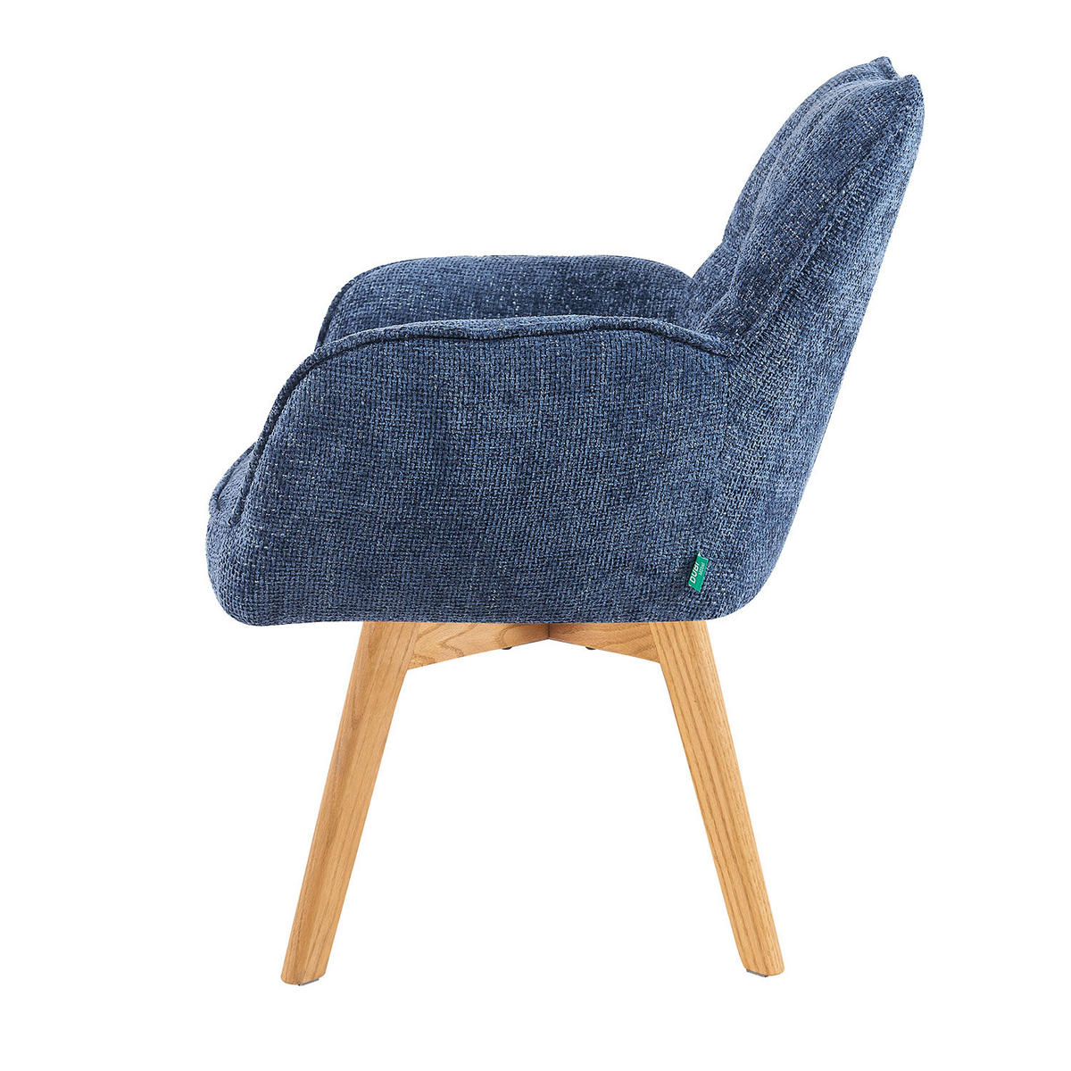 DREHSTUHL Mika-Ella - Honigeiche/Blau, Eichenholz/Holz (59/84/66cm) - DUBI Möbel