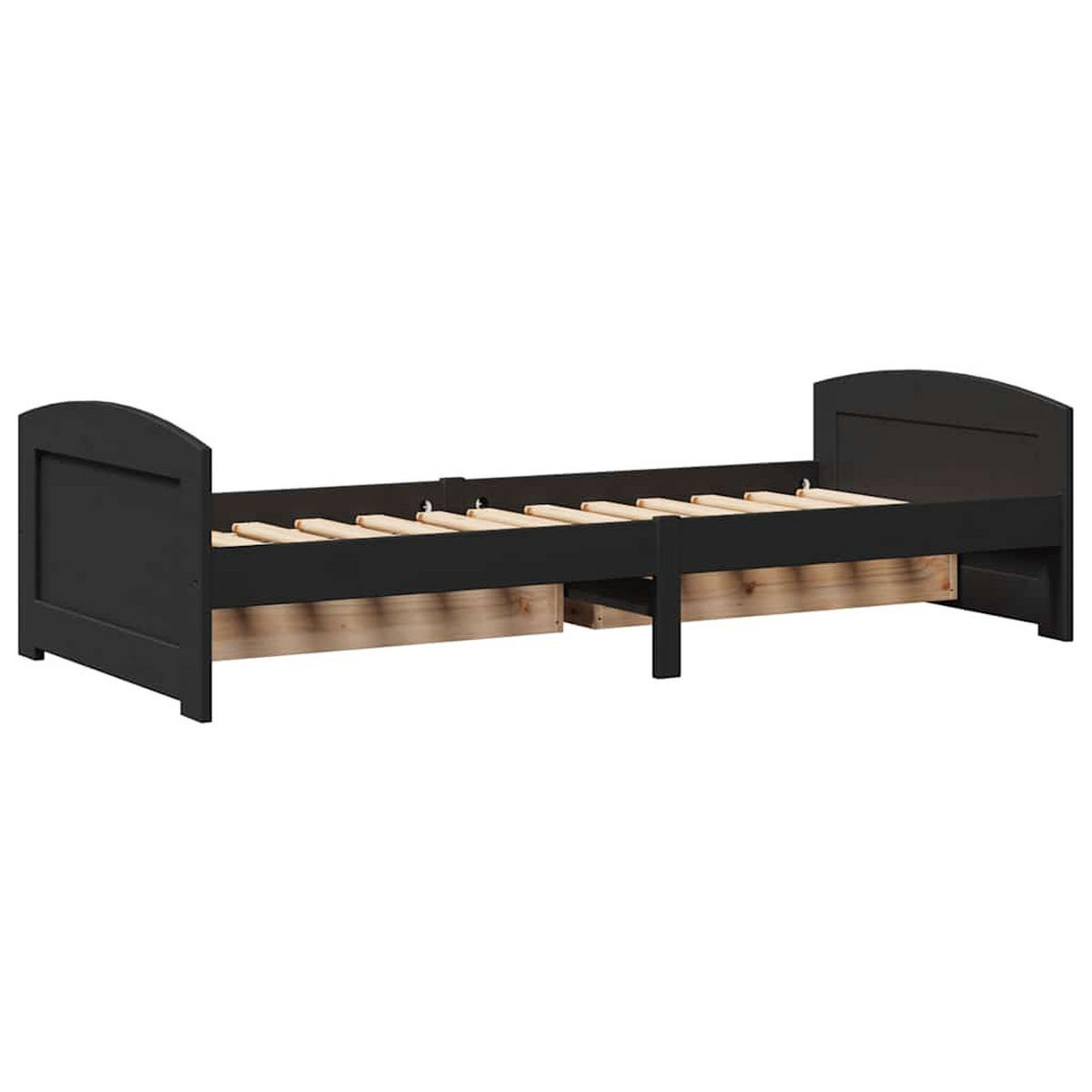 TAGESBETT Mit 2 Schubladen Ohne Matratze Irun Schwarz 90/200Cm - Schwarz, Holz (90/200cm) - vidaXL