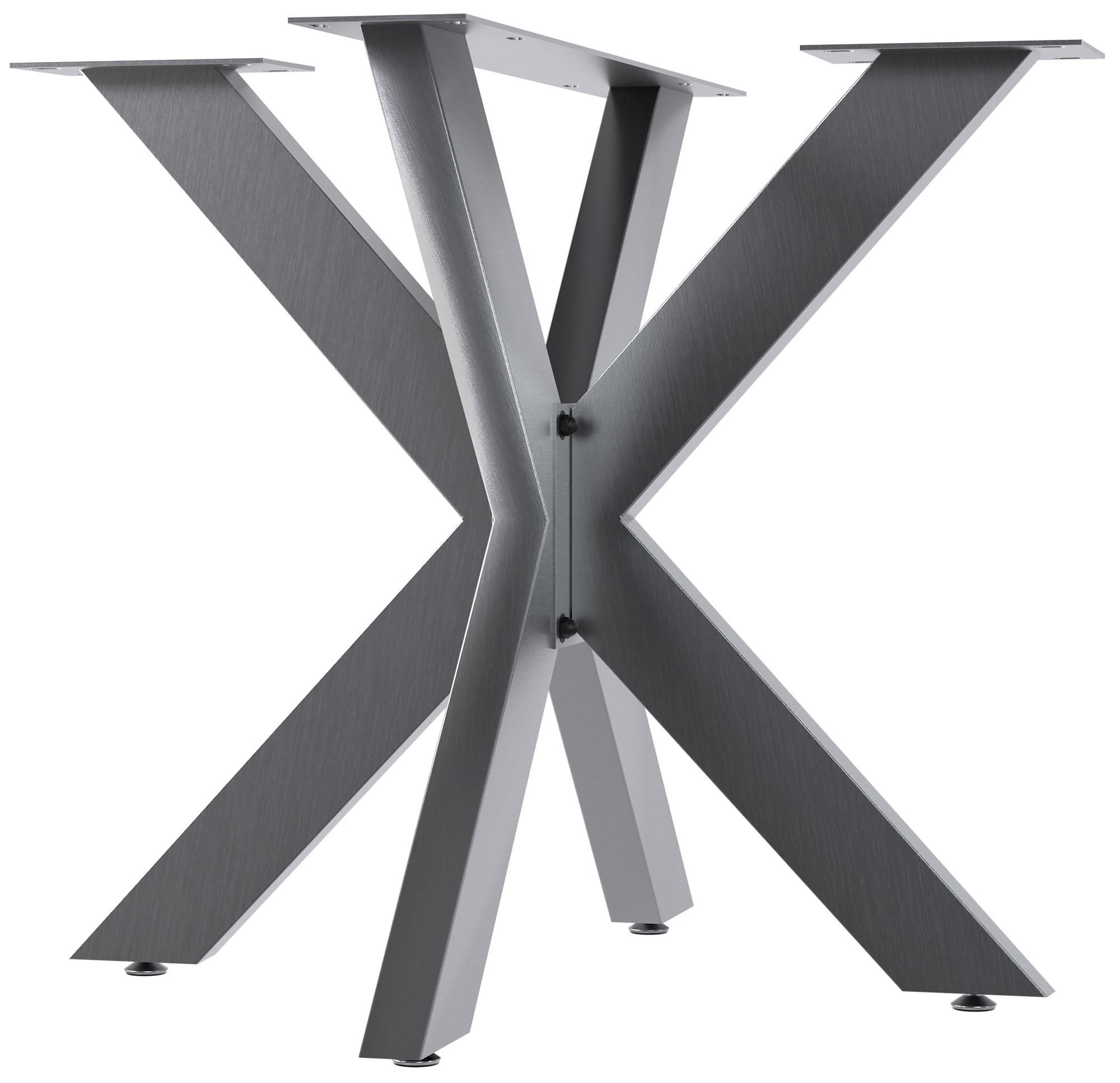 TISCHBEIN eckig 85/85/71 cm Metall edelstahl - Edelstahlfarben, Metall (85/71/85cm) - CLP