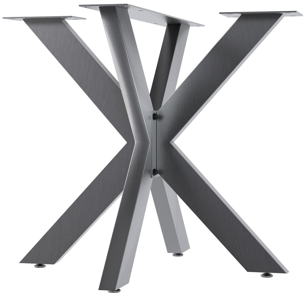 TISCHBEIN eckig 85/85/71 cm Metall edelstahl - Edelstahlfarben, Metall (85/71/85cm) - CLP