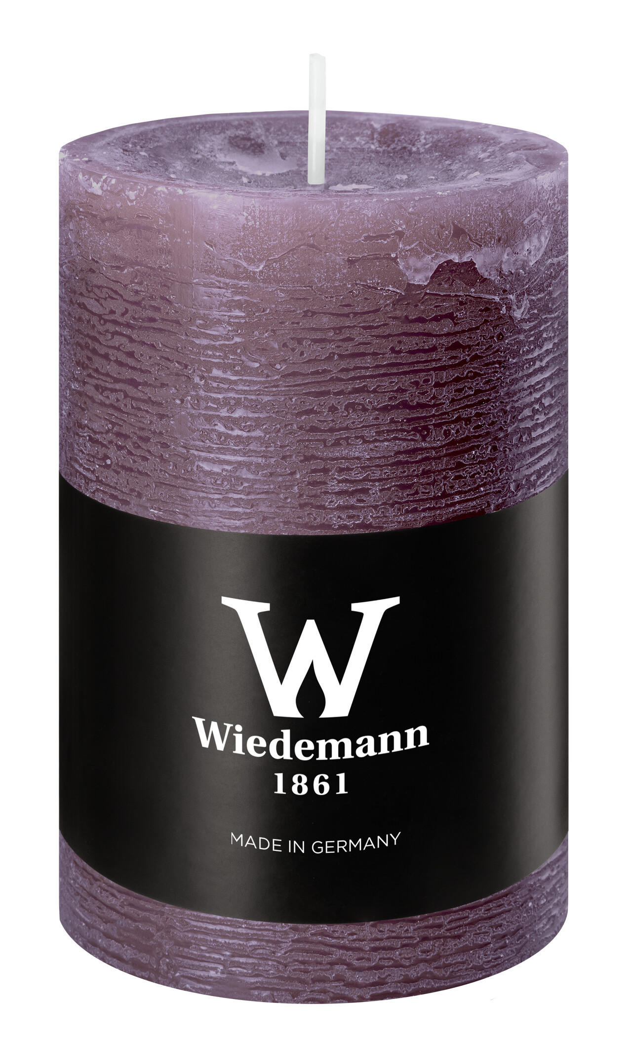 STUMPENKERZE Rustik Marble Style Mauve Lila 90 x Ø 58 mm, 1 Stück - Mauve, Paraffin (6/9cm) - Wiedemann Kerzen