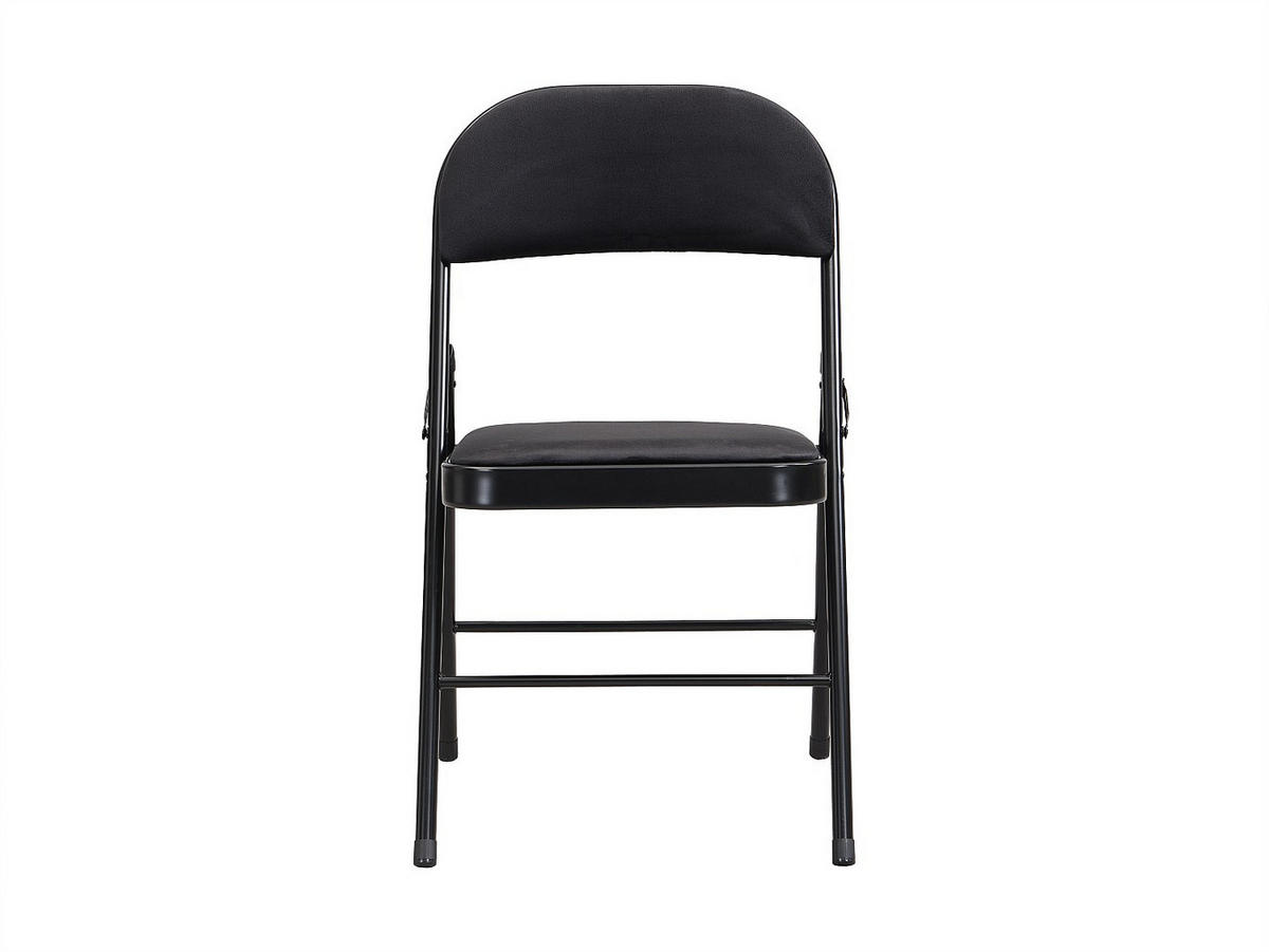 KLAPPSTUHL 2er-Set - Samt & Metall - Schwarz - ORTENSIA - Schwarz, Textil (49/79/46cm) - Vente-Unique