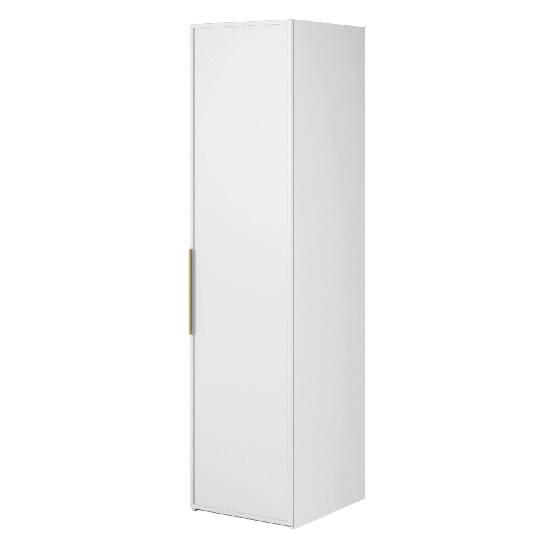 KLEIDERSCHRANK Frame Weiß 50 cm - Goldfarben/Weiß, Holzwerkstoff/Metall (50/200.5/57cm) - Selsey