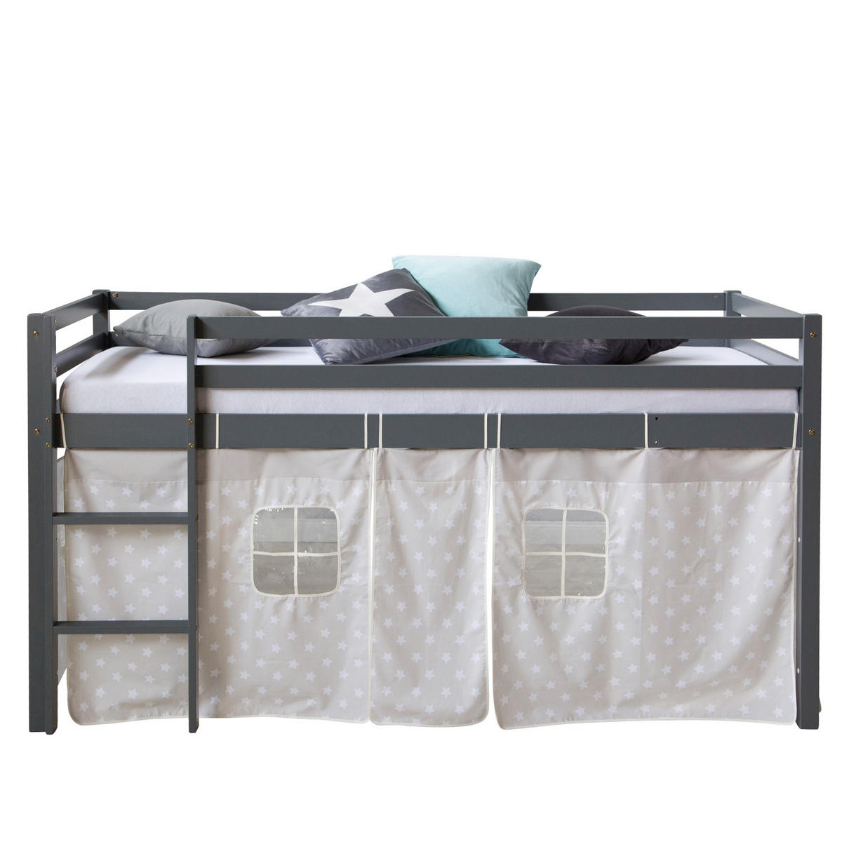 HOCHBETT grau 90/200 cm Sterne - Grau, Holz - Homestyle4u