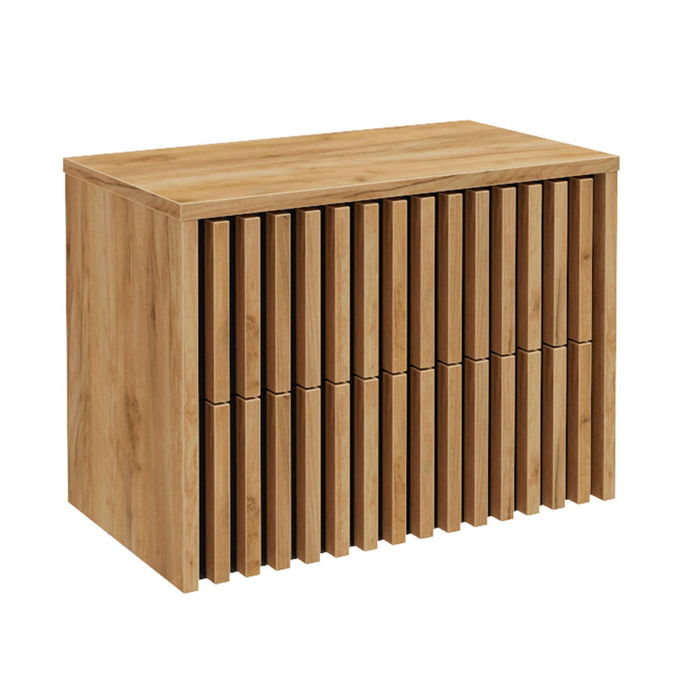 WASCHBECKENSCHRANK Lucca-107 - Braun, Holzwerkstoff (80/63/46cm) - Lomado