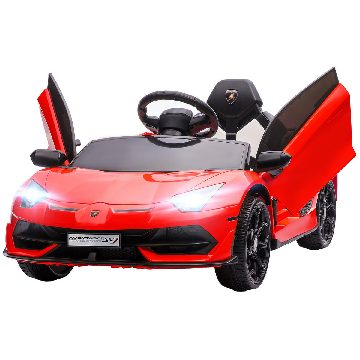 ELEKTRO-KINDERAUTO DE-06213 Lamborghini Aventador lizenziert mit Flügeltüren Rot - Rot, Kunststoff/Metall (107.5/63/42cm) - ComfortXL