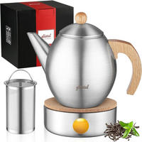 TEEKANNE mit Stövchen 1200ml Edelstahl Silber - Multicolor, Metall (16.8/20cm)
