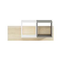 WANDREGAL Drop weiß / grau / Fjord Buche 92 / 22 / 42cm - Weiß/Grau, Holz/Holzwerkstoff (92/41/22cm) - Feldmann-Wohnen