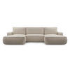WOHNLANDSCHAFT Ablia Beige 364/168/87 cm mit Schlaffunktion - Beige/Schwarz, Kunststoff/Textil (364/87/168cm) - AX Living