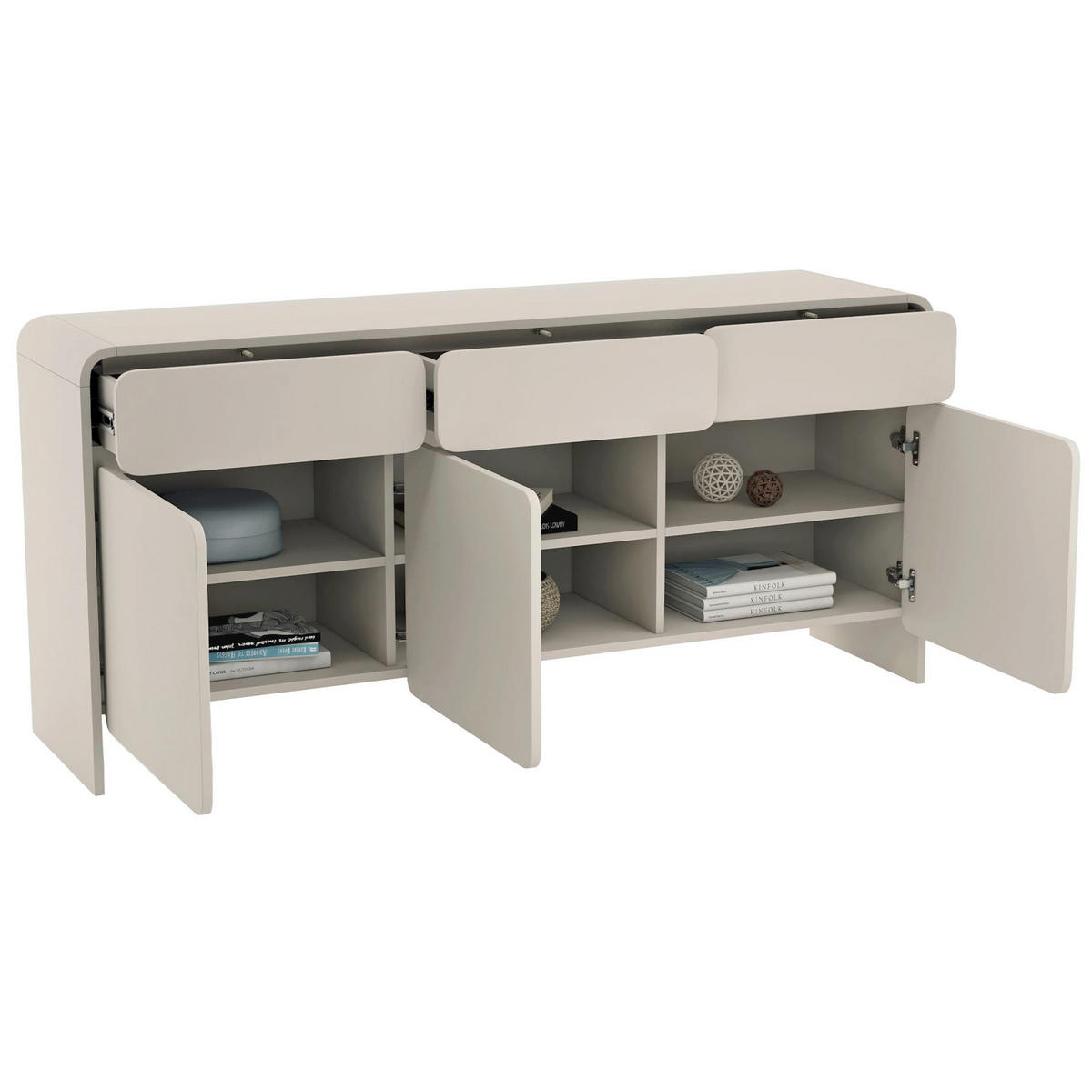 KOMODA Lummo kašmírovo sivá 156 cm - taupe, kompozitné drevo (156/72.5/39cm) - Selsey