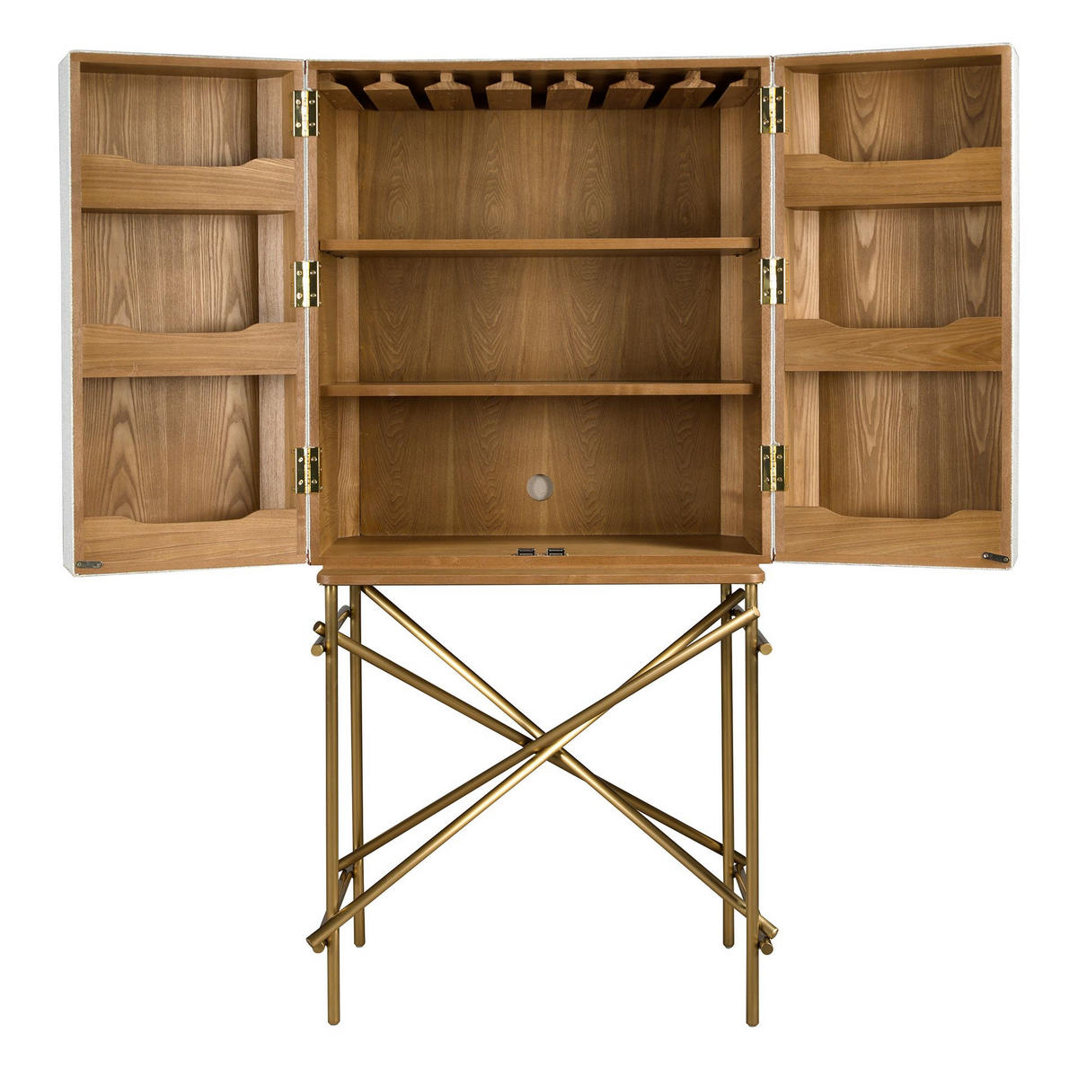 HIGHBOARD Platz Hellgrau Gold 82/53/169 cm - Hellgrau, Holzwerkstoff/Metall (82/169/53cm) - ANGEL CERDA