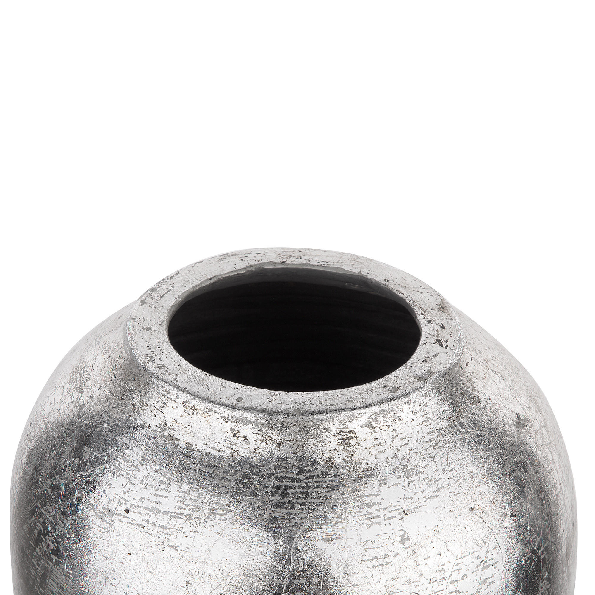 DEKOVASE Terrakotta silber Lorca - Silberfarben, Stein (48cm) - Beliani