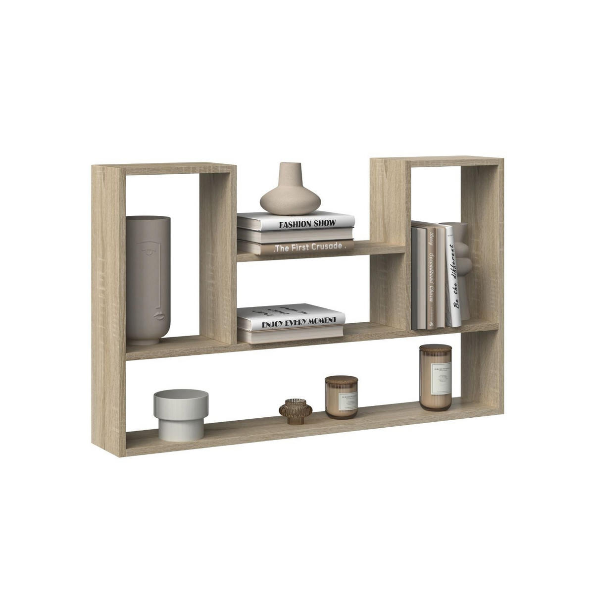 SCHWEBEREGAL Sören - Sonoma Eiche, Holzwerkstoff (60/100/16cm) - kommodly