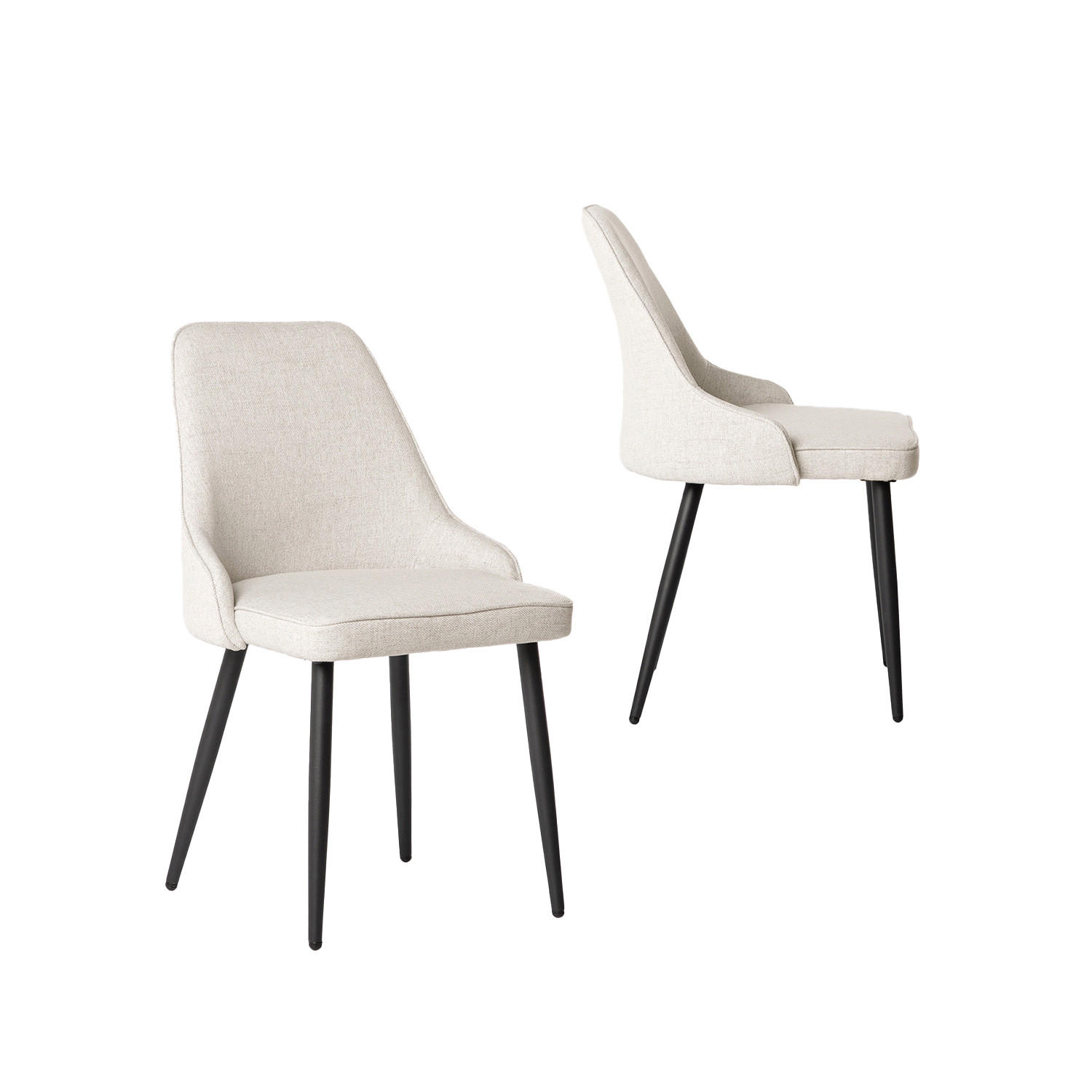 ESSZIMMERSTUHL Nika Beige 52 cm x 87 cm 2er-Set - Beige, Textil (52/87/58cm) - Klast Home