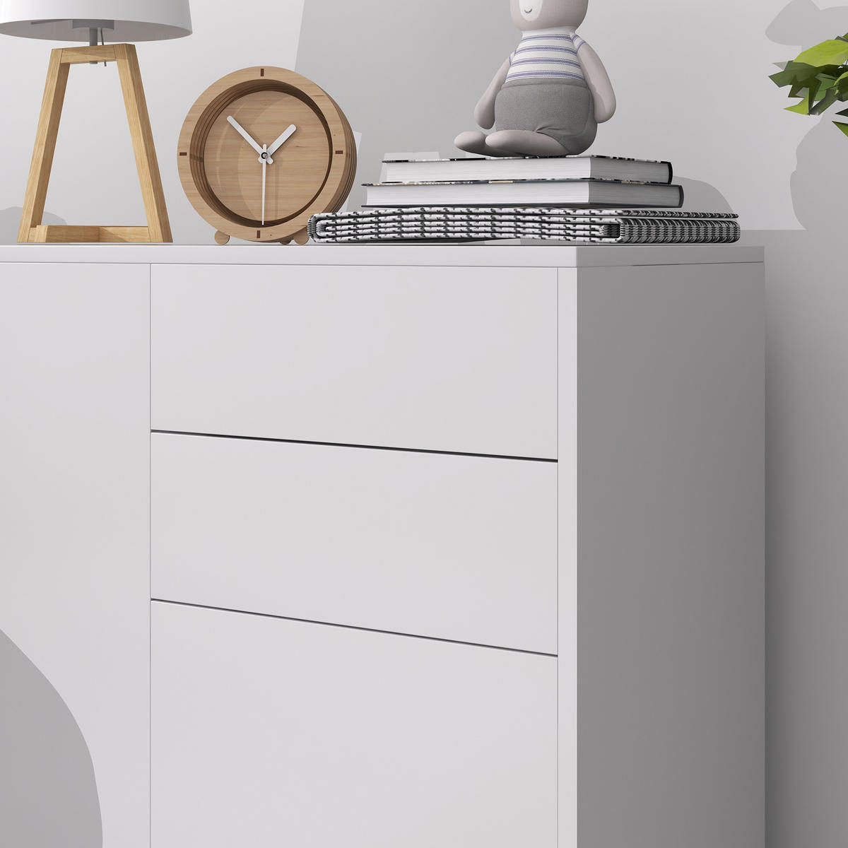 SIDEBOARD Weiß Hochglanz, 2 Türen, 2 Schubladen, 79/36/74 cm - Weiß Hochglanz, Holz (79/74/36cm) - PANGIVO
