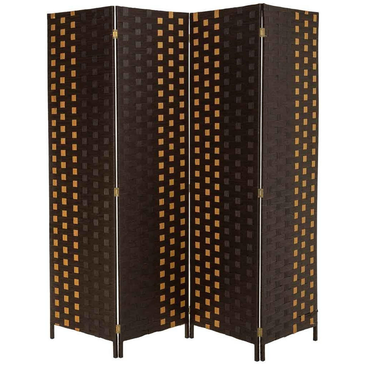 PARAVENT aus geflochtenem Papier mit 4 PANEELE, 3x180cm - Dunkelbraun, Papier (200/180/3cm) - Wanderlust