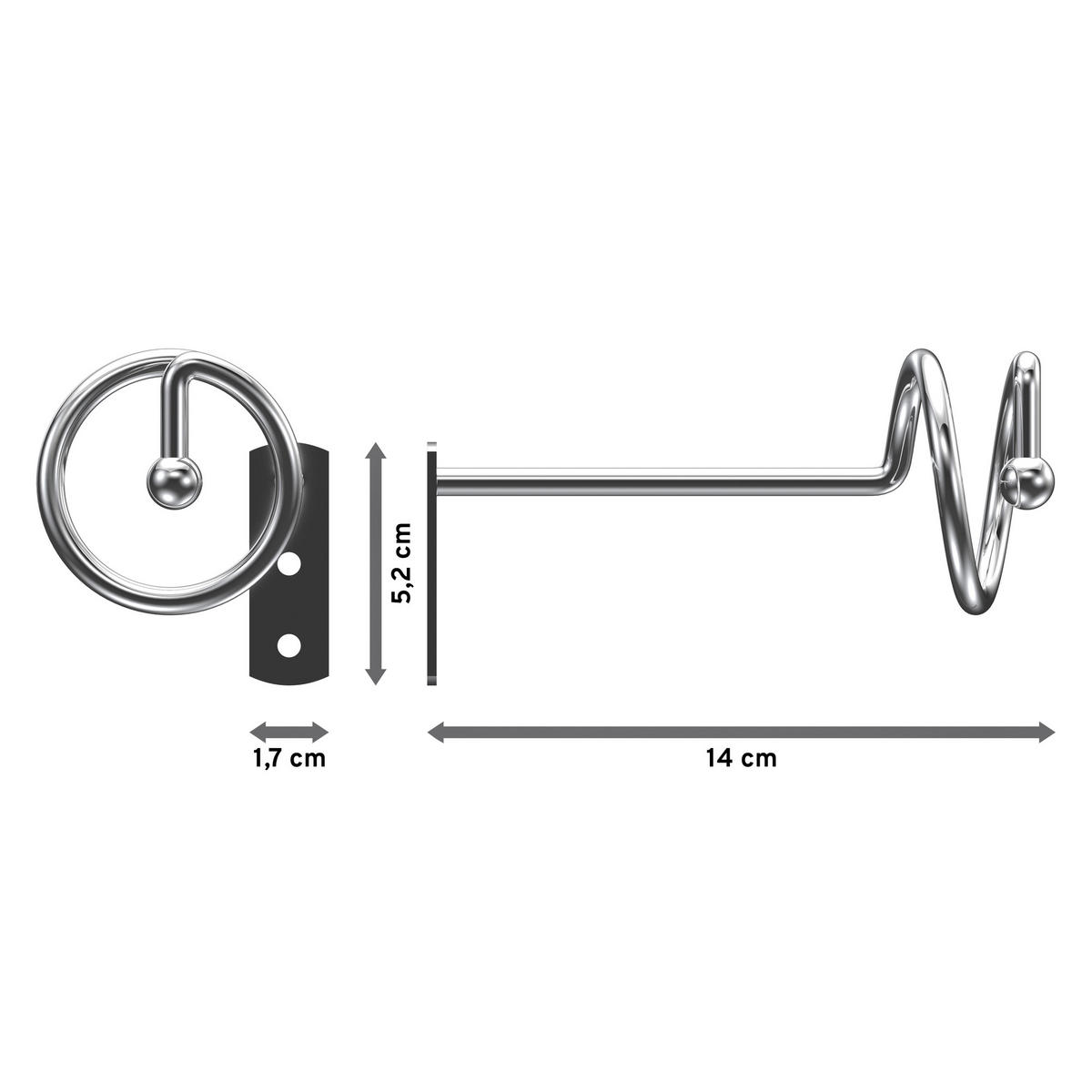 DRAPIERHAKEN für Gardinen/Vorhänge, Chrom, Packung 1 Paar - Chromfarben, Metall (13.8/5.8/5.8cm) - INTERDECO