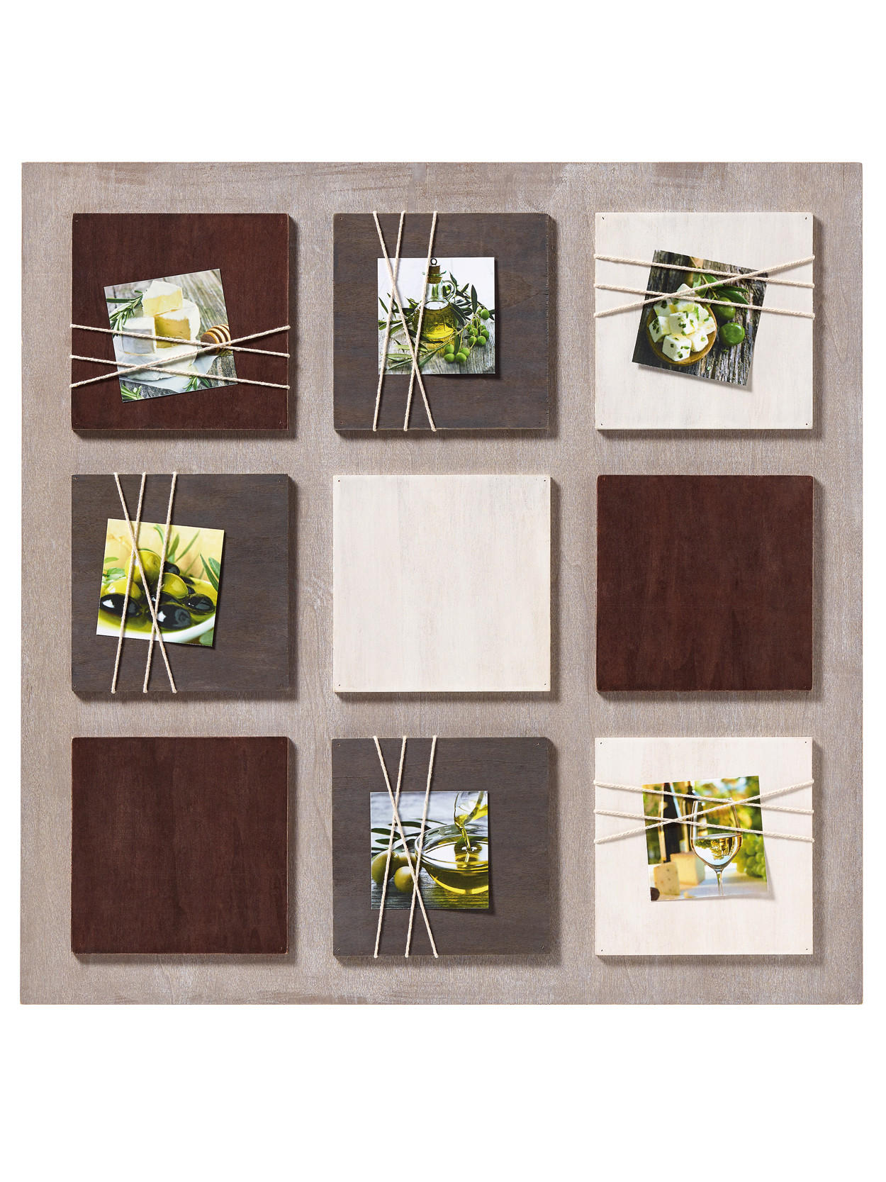 BILDERRAHMMEN La Casa Galerierahmen braun, für 6 Fotos 8x8 cm - Braun, Holzwerkstoff (58/58/1.5cm) - EMIX24