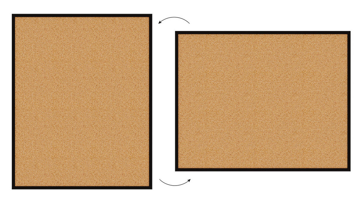 PINNWAND mit schwarzem Naturholzrahmen 100x80cm - Braun, Holz (100/80/1.5cm) - ALLboards