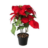 WEIHNACHTSSTERN Künstlich im Topf 40 cm - Rot, Textil (30/40/30cm) - Boltze Home