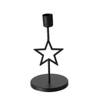 KERZENHALTER Norga 17 cm - Schwarz, Metall (9/17/9cm)