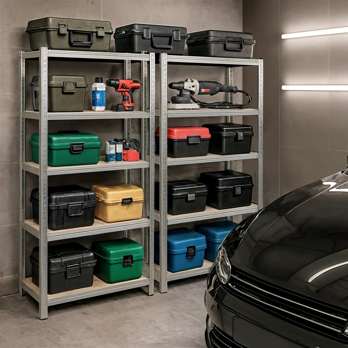 SCHWERLASTREGAL galvanisiertes Silber 70x30x154 cm - Silberfarben, Metall (70/154/30cm) - Akord