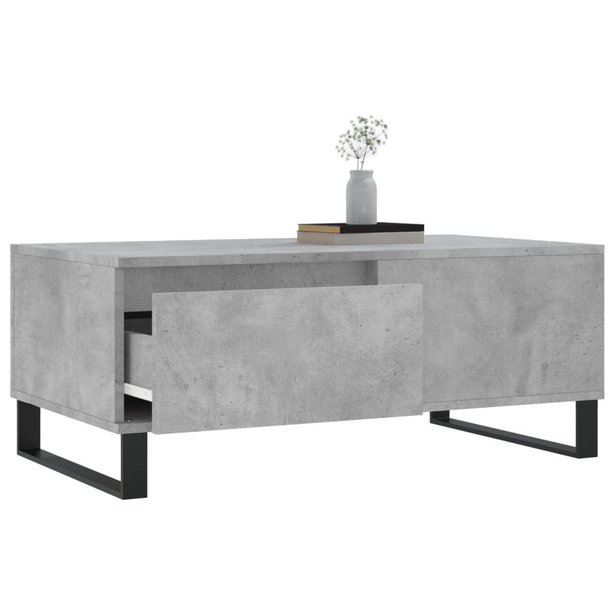 COUCHTISCH Betongrau 90x50x36,5 cm Holzwerkstoff - Grau, Holzwerkstoff (90/50/36.5cm) - furnicato