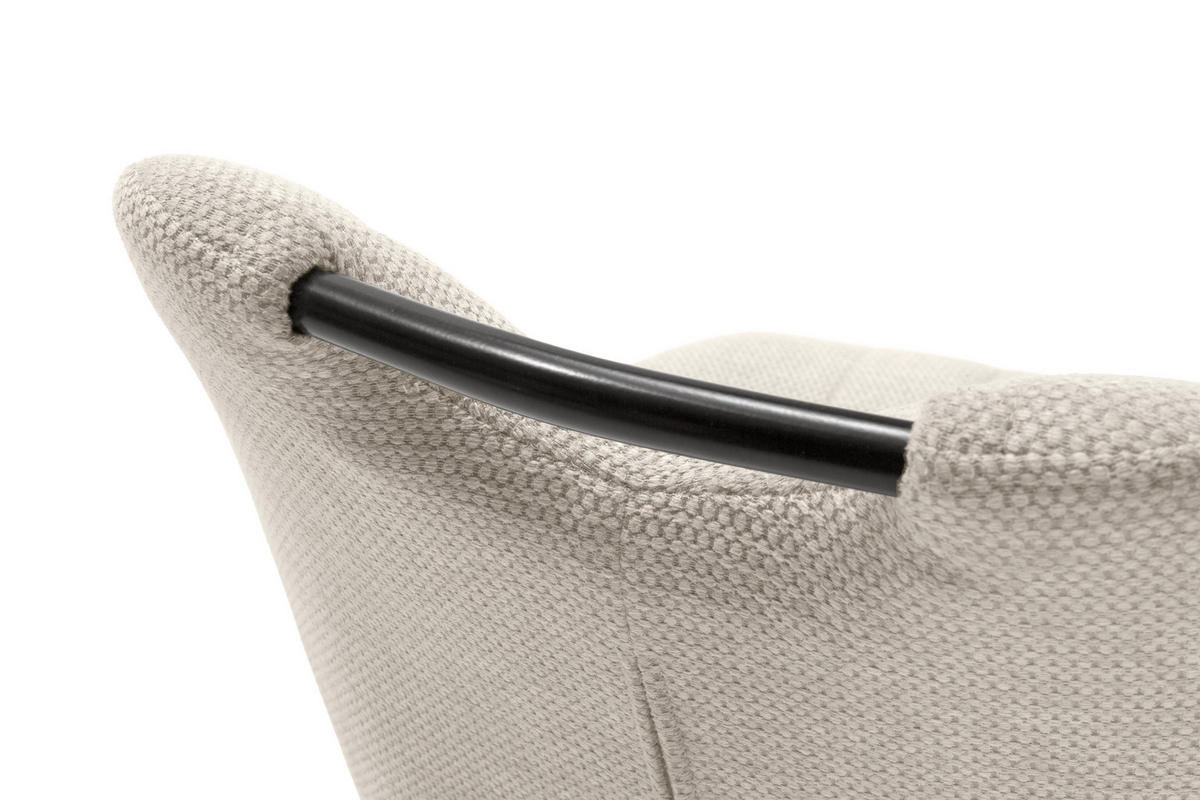 ESSZIMMERSTUHL Muli Beige 48/58/86 cm 4er-Set - Beige/Schwarz, Textil (58/86/48cm) - Calicosy