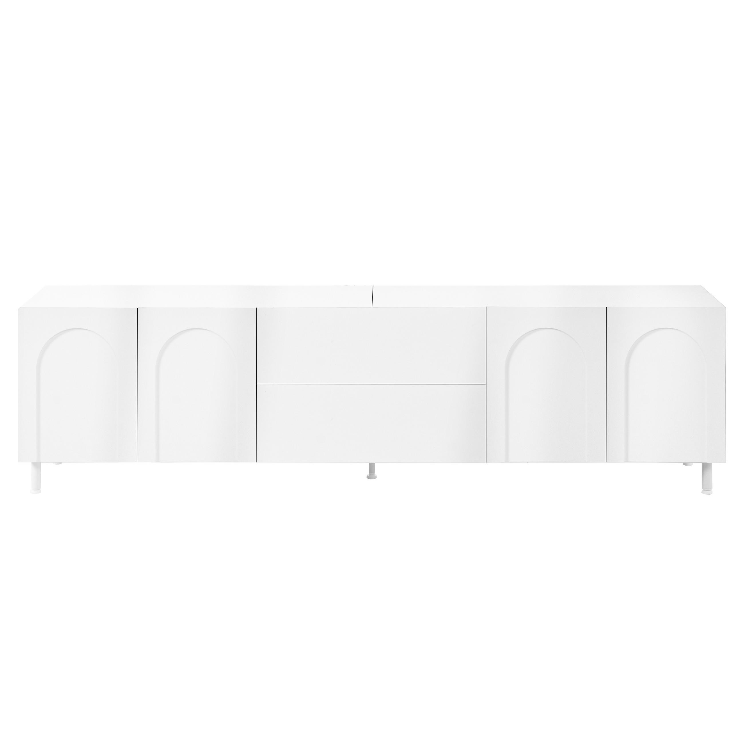 Urban Meuble TV SKŘÍŇKA se 4 dvířky a 2 zásuvkami, bílá, 180 × 40 × 48 cm