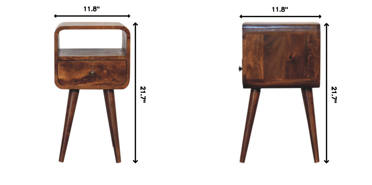 NACHTTISCH mit 1 Schublade, 1 Offener Ablage, Braun - Messingfarben/Braun, Holz/Metall (30/55/30cm) - Artisan Furniture