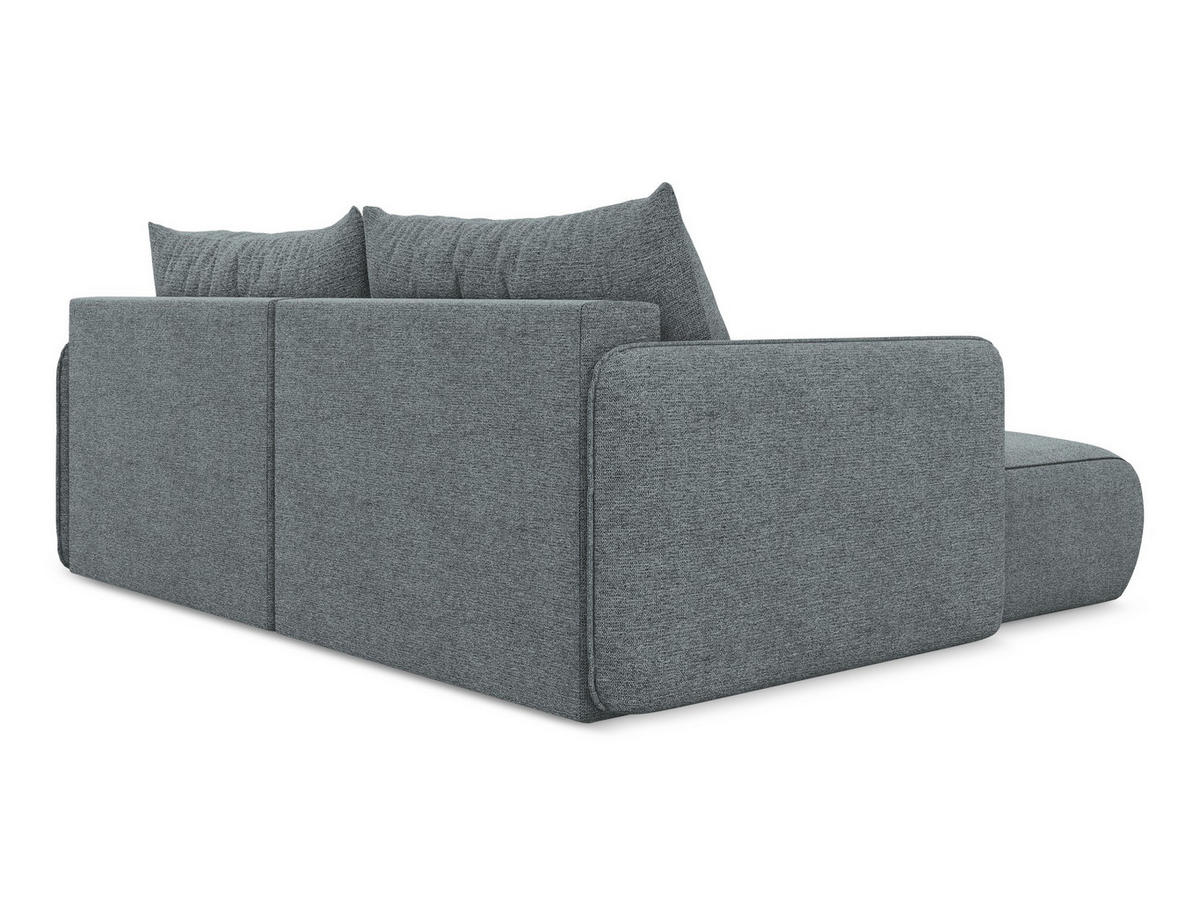 ECKSOFA mit Schlaffunktion Chenille Stoff Blau - Blau/Blaugrau, Kunststoff/Textil (148/207cm) - Makamii