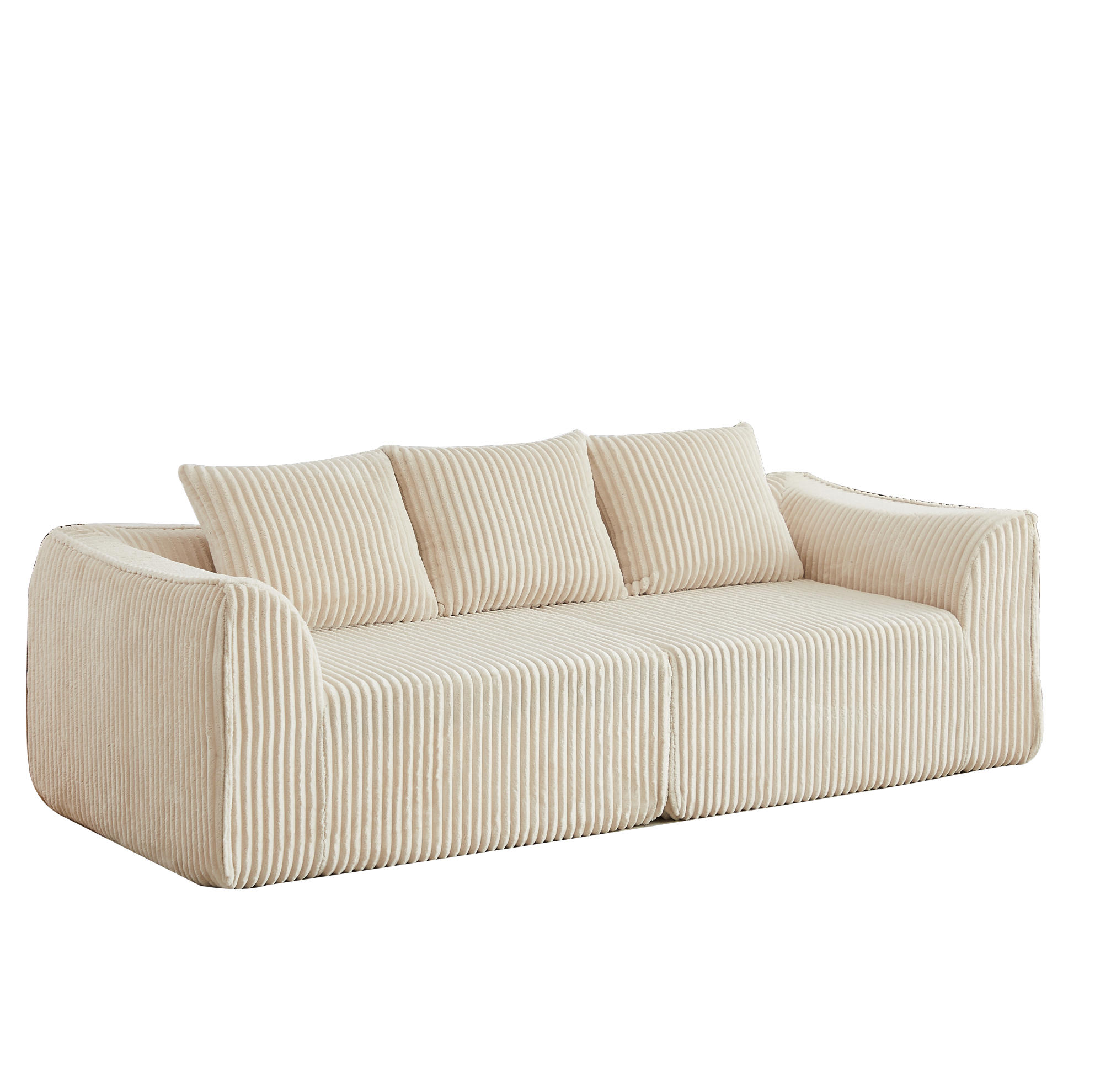 SOFA modular Cord Beige 2er-Set - Beige, Kunststoff (101/72.5/235.5cm) - Meubliv