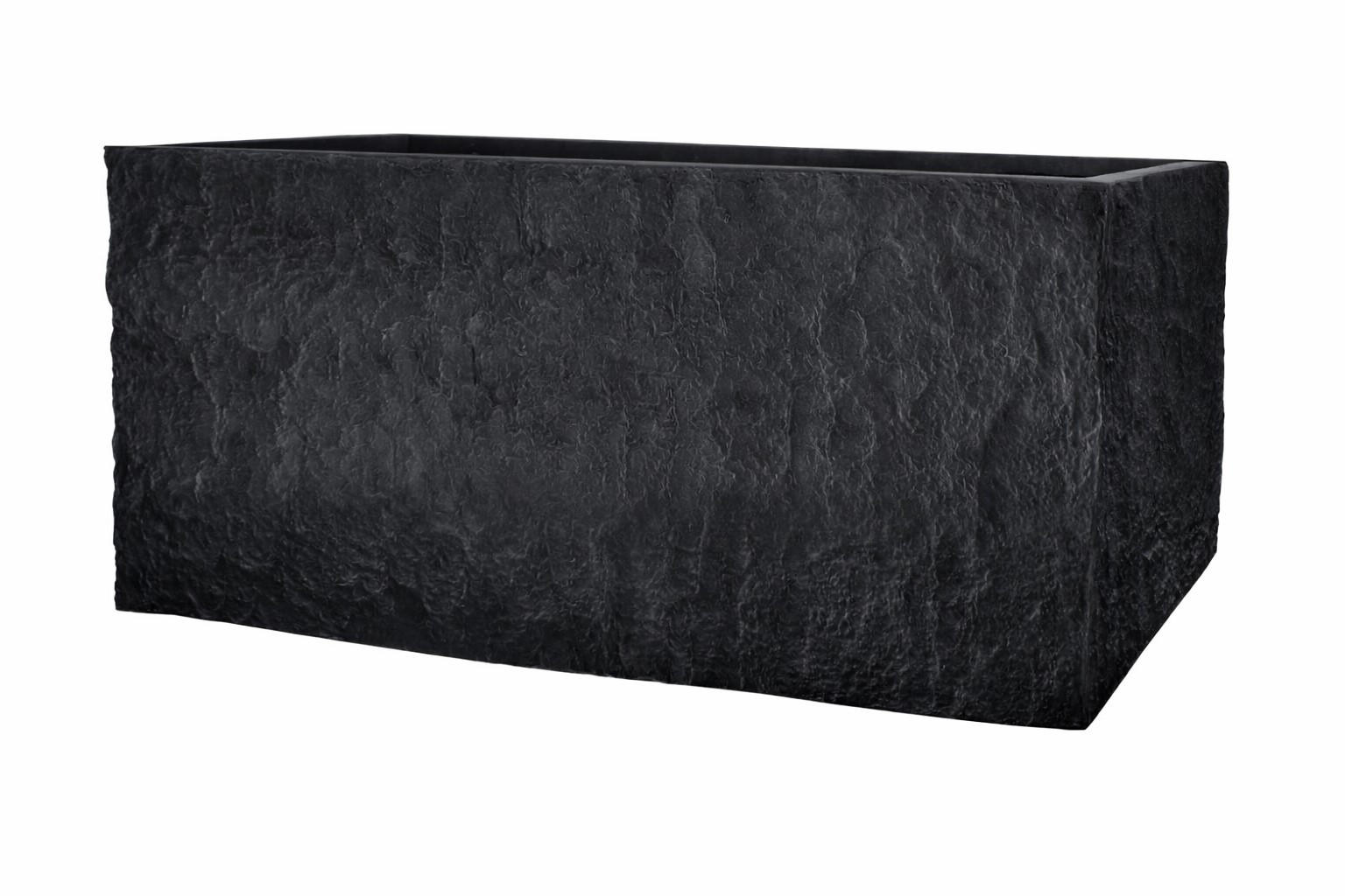 PFLANZKASTEN The Rock 33x83x38 cm, Steinoptik Anthrazit, Fiberstone - Anthrazit, Kunststoff (83/73/33cm) - dasmöbelwerk