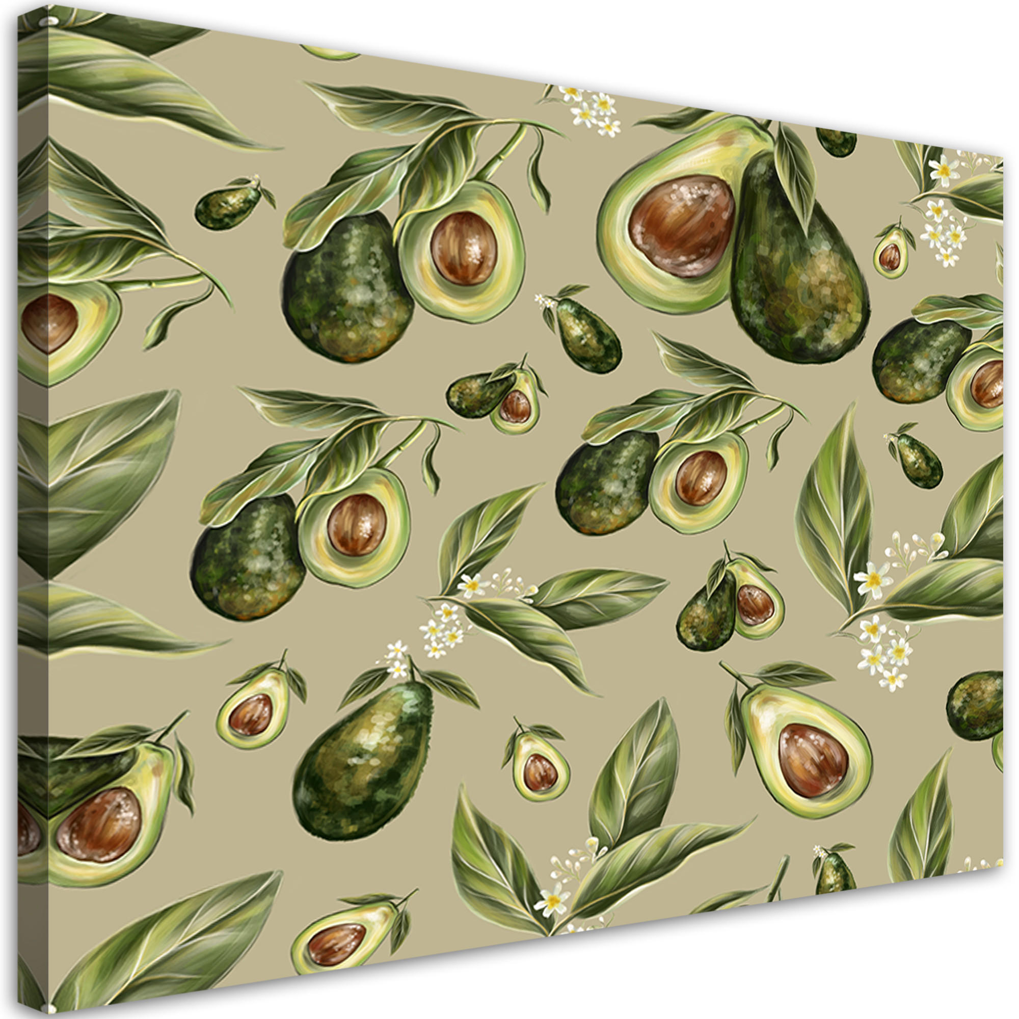 WANDBILD avocado hälften - Beige, Textil (60/40cm) - Feeby