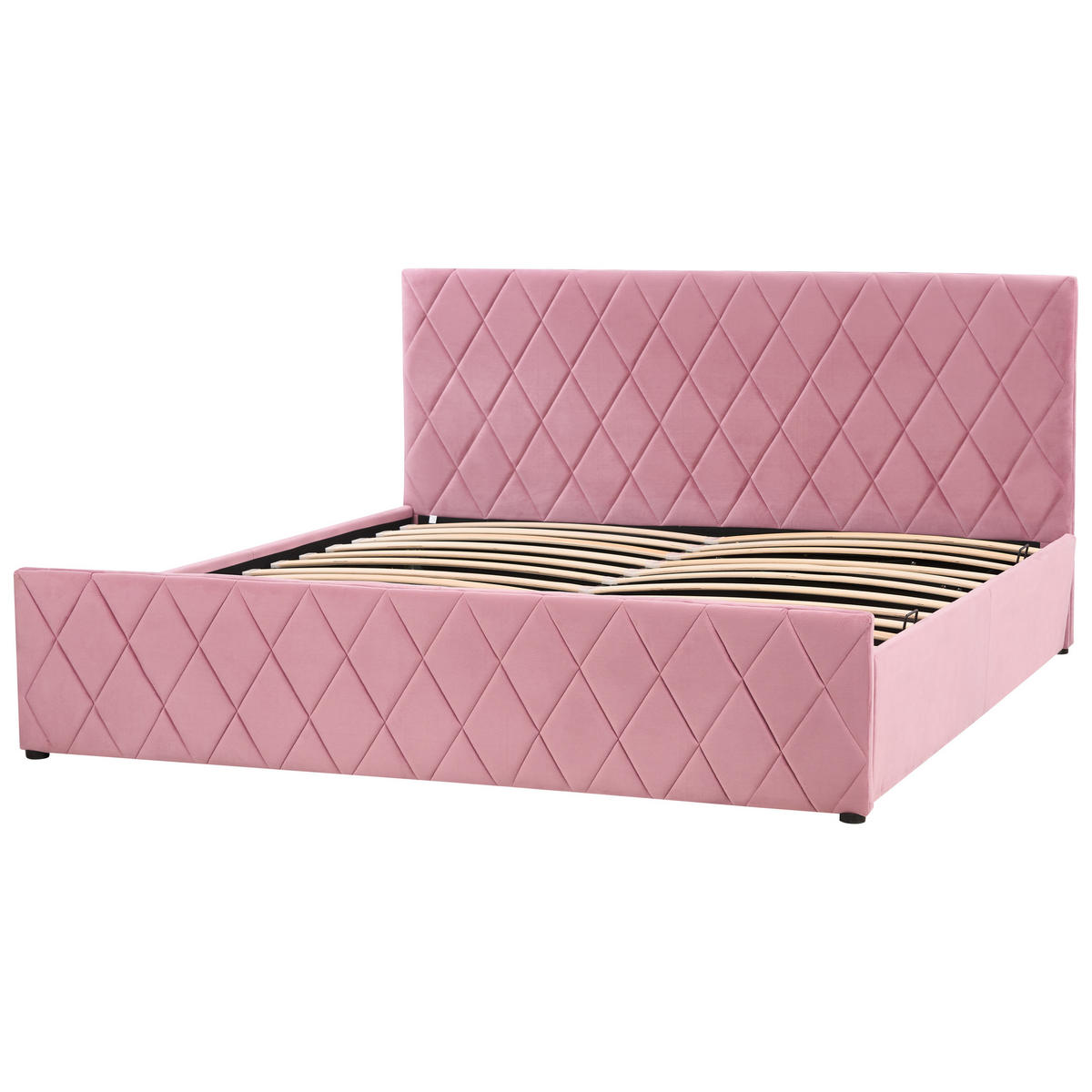 BETT mit Stauraum 180/200 cm Rosa Rochefort - Pink, Textil (180/200cm) - Beliani