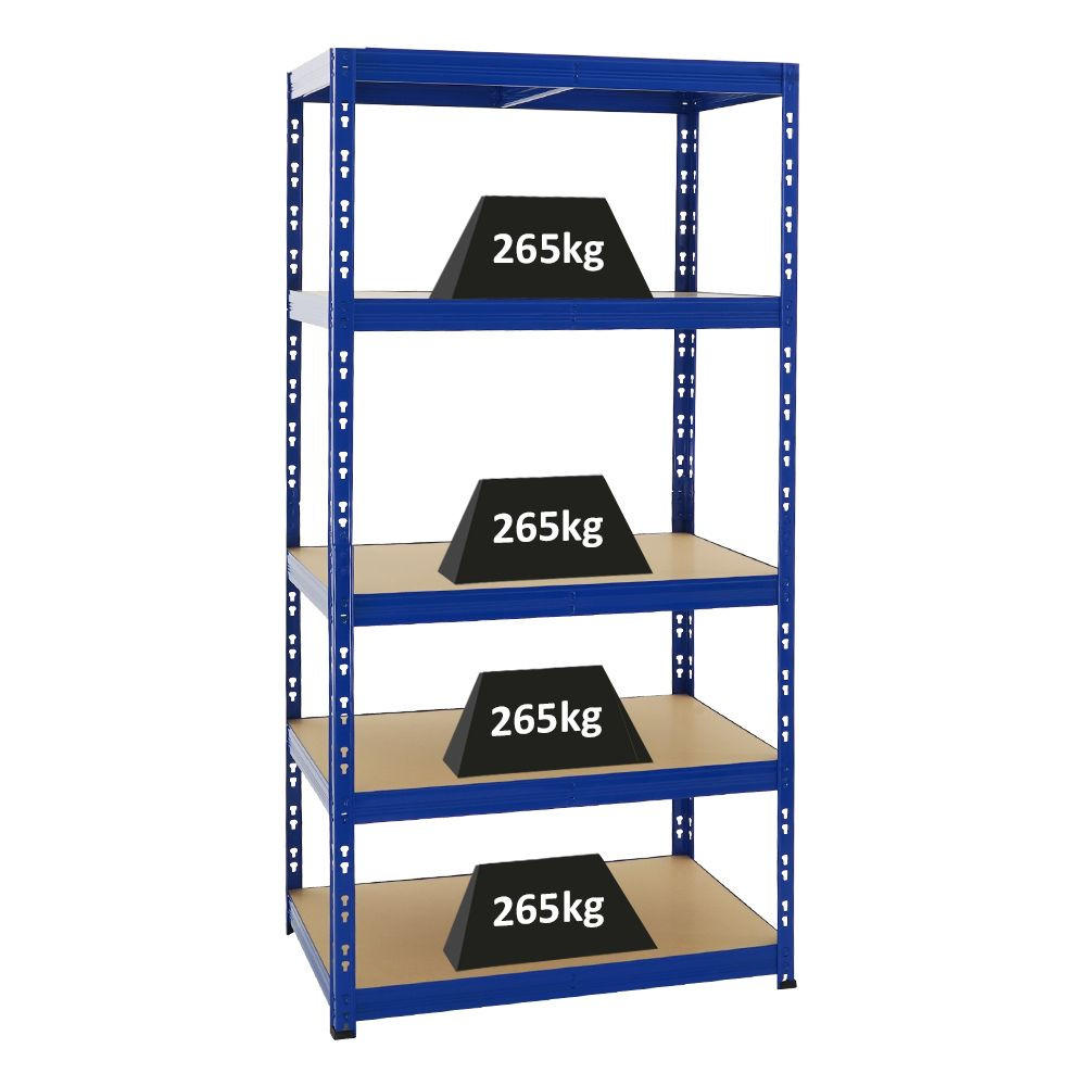 WERKBANK Tiger & 1x SCHWERLASTREGAL Tiger Set Fachlast bis 300 kg Blau - Blau, Metall (180/180/60cm) - PROREGAL