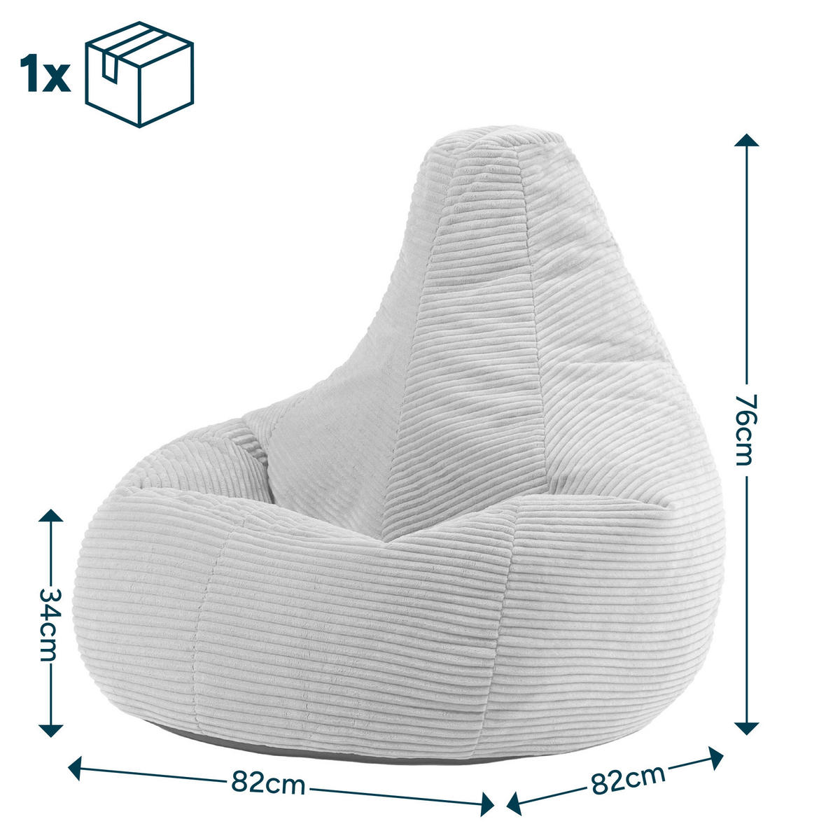 SITZSACK Dalton - Terracotta, Textil (82/76/82cm) - icon