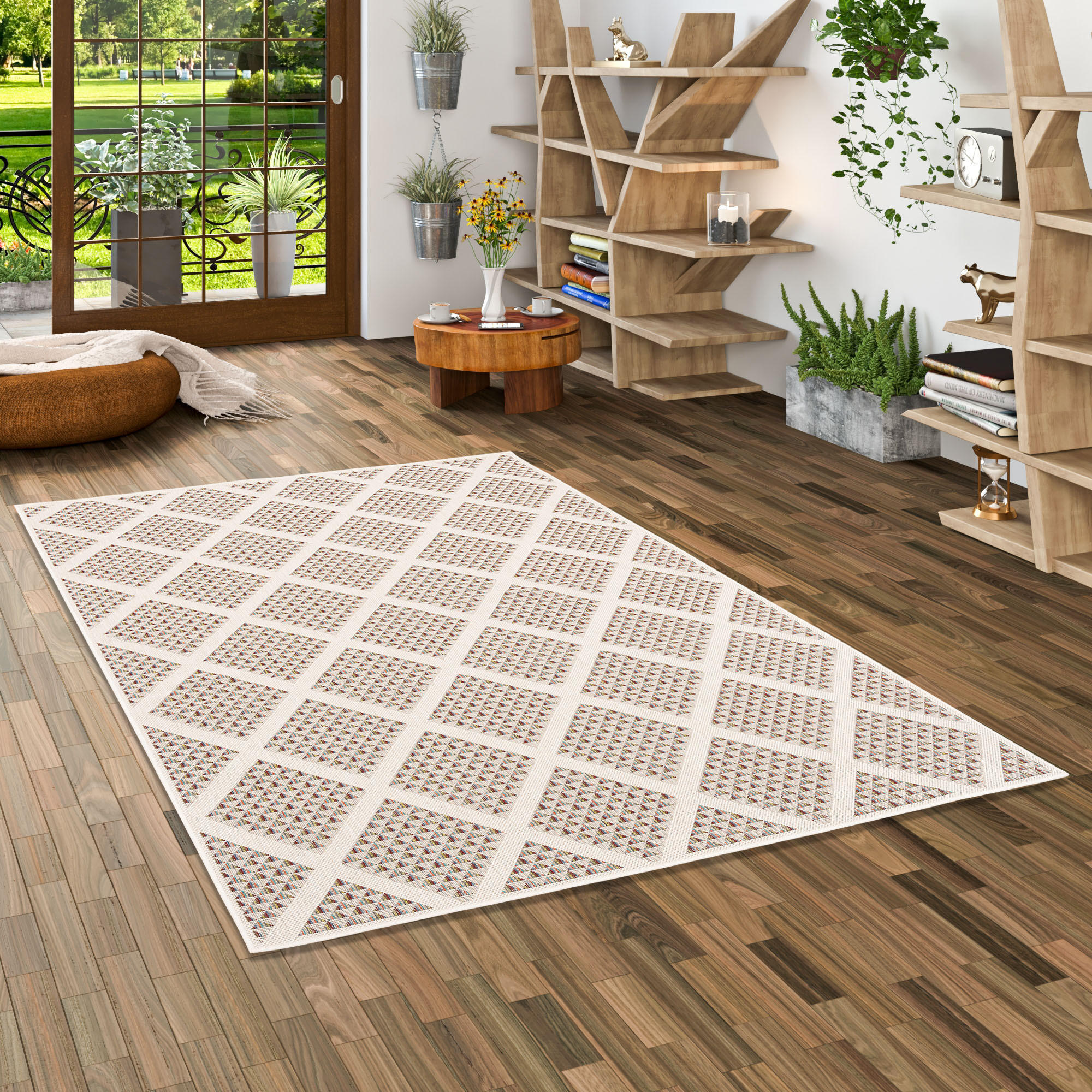 IN & OUTDOOR TEPPICH FLACHGEWEBE CAMPUS MODERN - Beige, Textil (140/200cm) - Pergamon