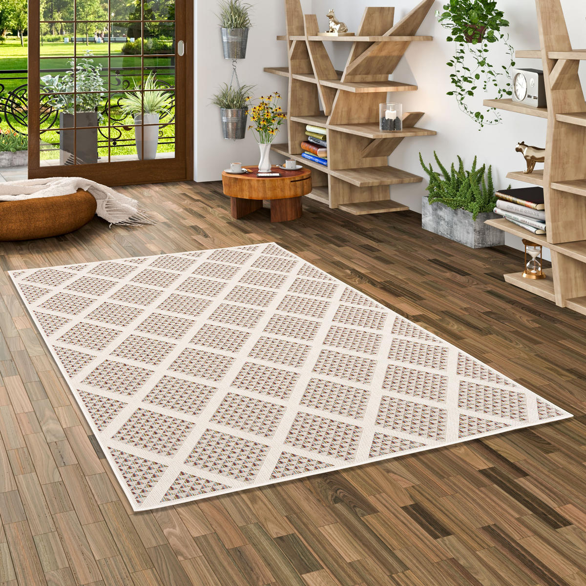 IN & OUTDOOR TEPPICH FLACHGEWEBE CAMPUS MODERN - Beige, Textil (140/200cm) - Pergamon