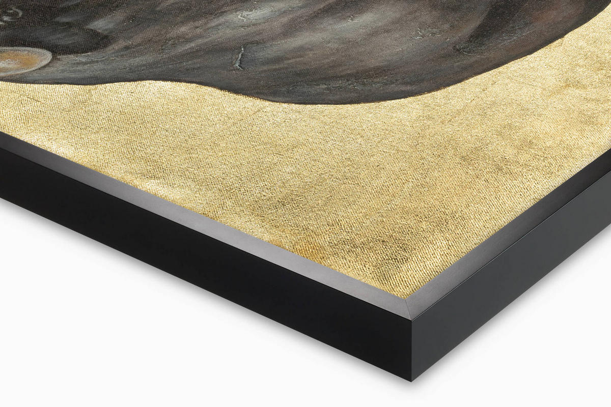 RUČNE MAĽOVANÝ AKRYLOVÝ OBRAZ 100/70 cm, čierny/hnedý, zvierací motív - hnedá/čierna, drevo/textil (100/70cm) - KUNSTLOFT