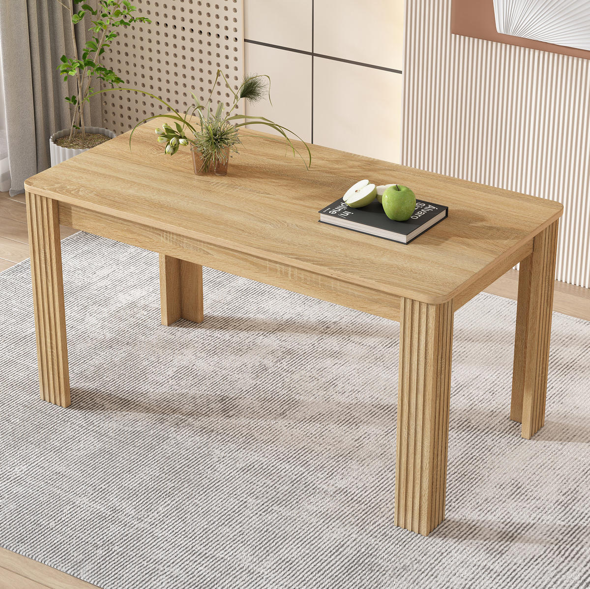 ESSTISCH 75x65x116 cm in Eichefarben aus Spanplatte mit stabiler 4-Bein-Konstruktion - Eichefarben, Holzwerkstoff (65/116/75cm) - Modfu