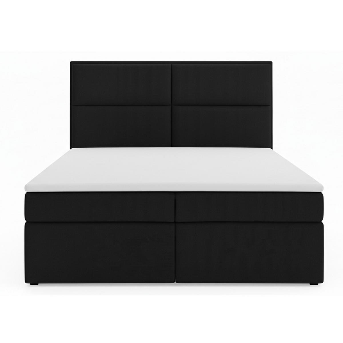 BOXSPRINGBETT AURORA mit Topper und Bettkasten, Anthrazit, 140x200 cm - Anthrazit, Textil (140/200cm) - KS Home Concept